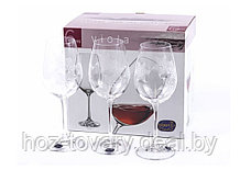 Набор чешских бокалов для вина декорированных Viola 6 шт. по 350 мл