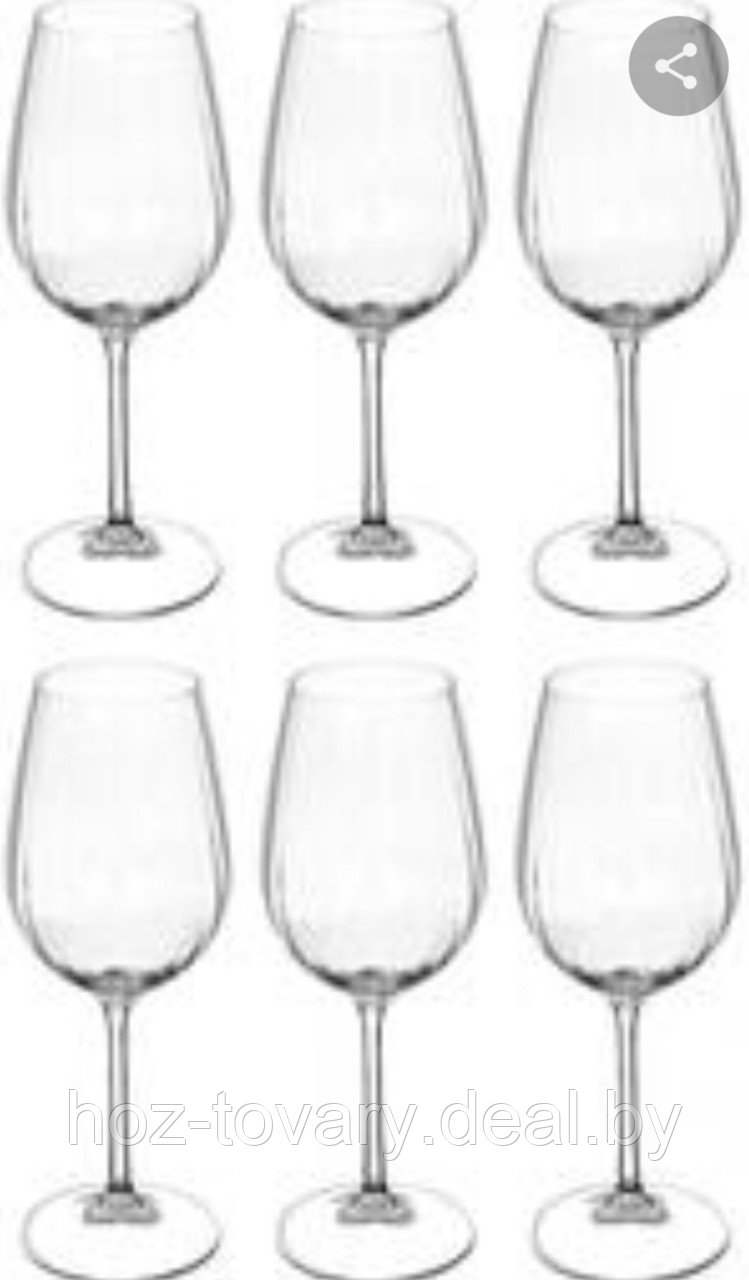 Набор чешских бокалов для вина декорированных Viola 6 шт. по 350 мл - фото 3 - id-p184246722