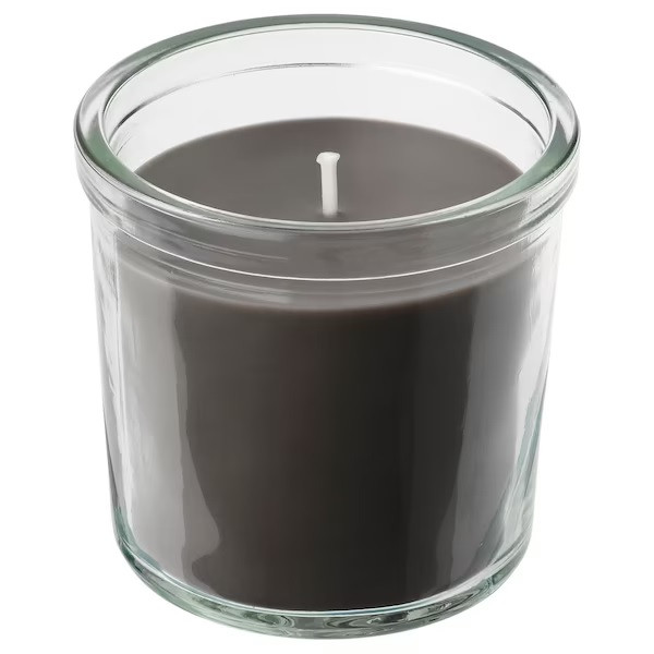 IKEA/  ЭНСТАКА Ароматическая свеча в стакане, Костер/серый, 20 ч