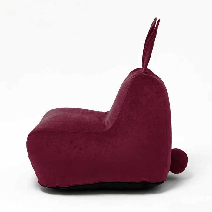 Кресло-мешок «Зайчик», размер 80x90 см велюр, цвет бордовый - фото 3 - id-p184261638