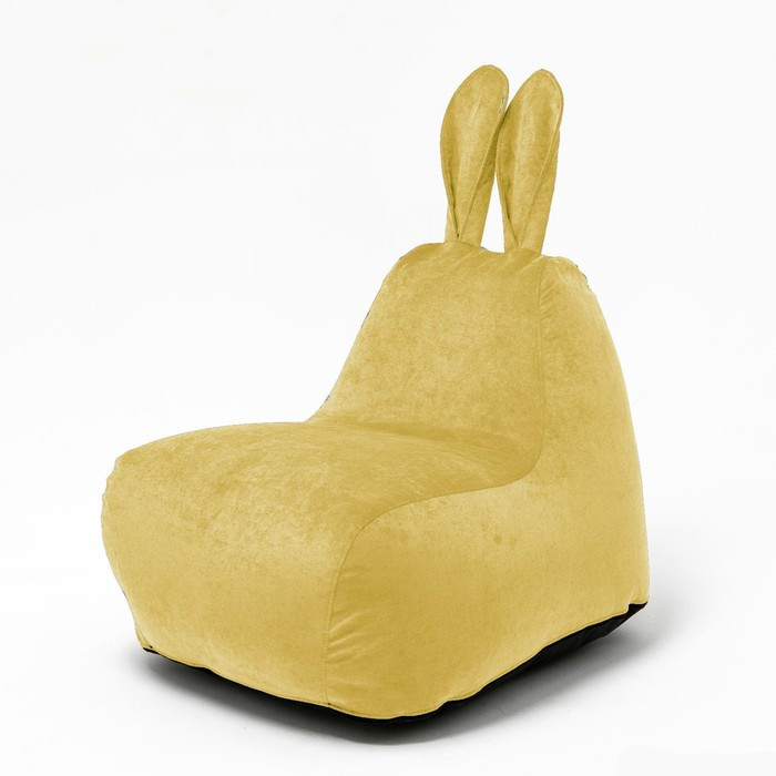 Кресло-мешок «Зайчик», размер 80x90 см велюр, цвет жёлтый - фото 1 - id-p184261640