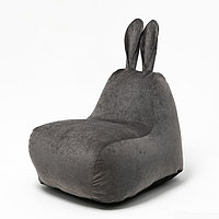 Кресло-мешок «Зайчик», размер 80x90 см велюр, цвет тёмно-серый