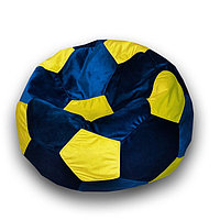 Кресло-мешок «Мяч», размер 100 см, см, велюр, цвет синий, жёлтый