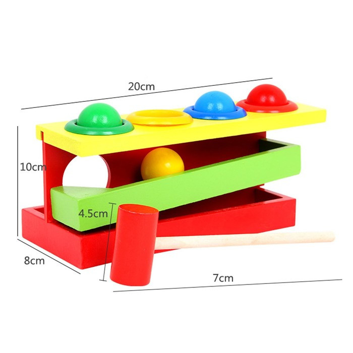 Стучалка на прямоугольном основании с 4 шариками, спуском и молоточком - фото 6 - id-p184261050