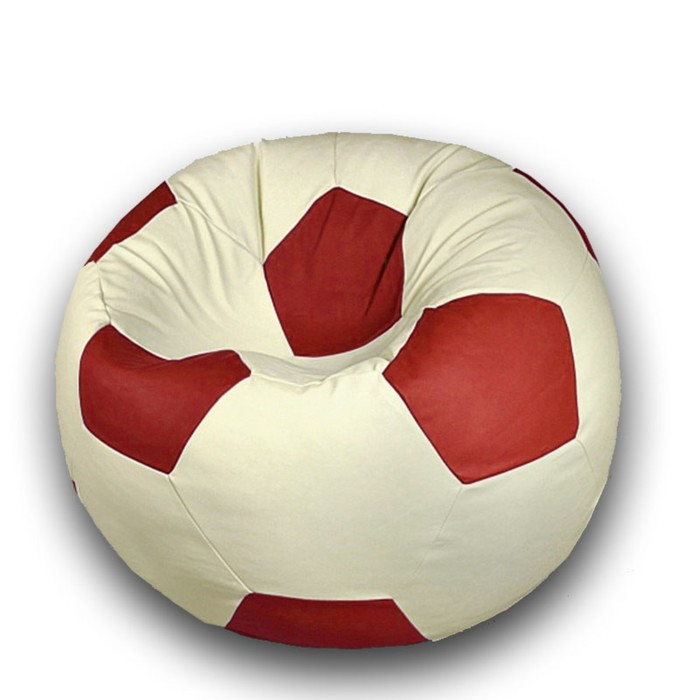 Кресло-мешок «Мяч», размер 70 см, см, искусственная кожа, цвет бежевый, красный - фото 1 - id-p184261197