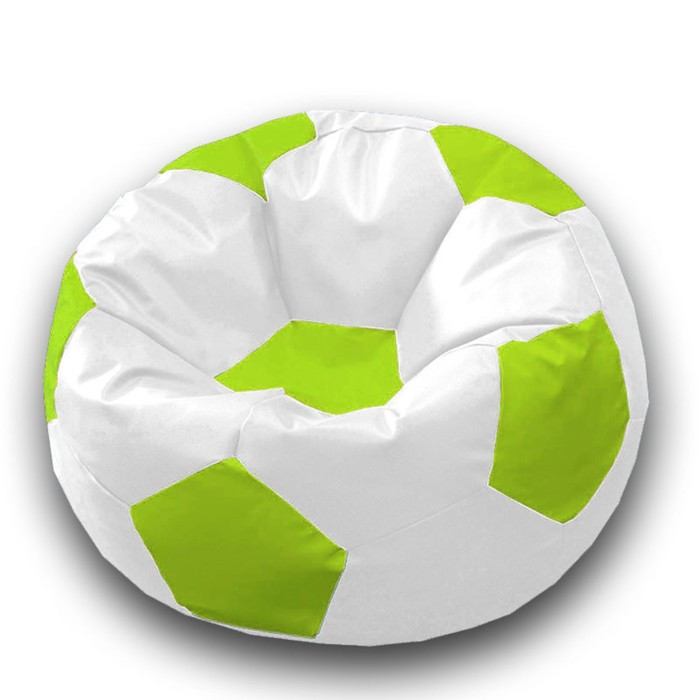 Кресло-мешок «Мяч», размер 70 см, см, искусственная кожа, цвет белый, салатовый - фото 1 - id-p184261203