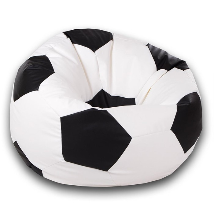 Кресло-мешок «Мяч», размер 70 см, см, искусственная кожа, цвет белый, черный - фото 1 - id-p184261204