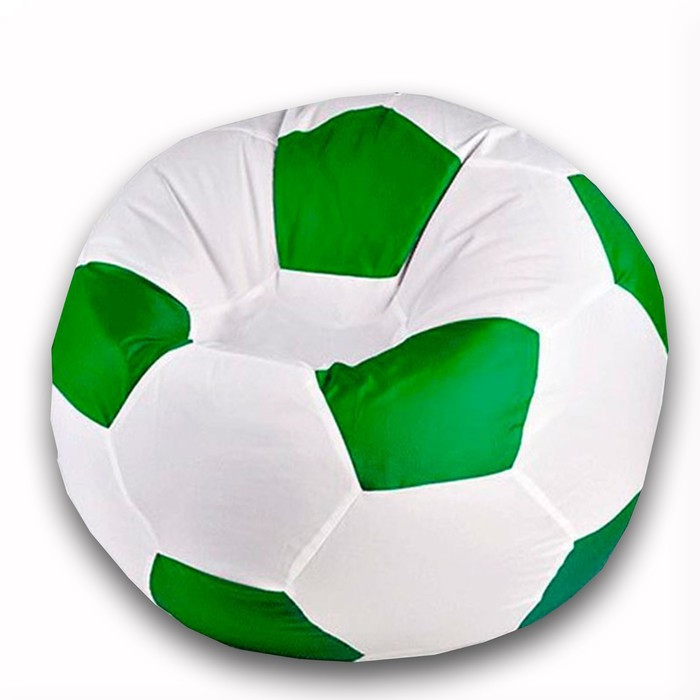 Кресло-мешок Мяч, размер 80 см, ткань оксфорд, цвет белый, зелёный - фото 1 - id-p184261223