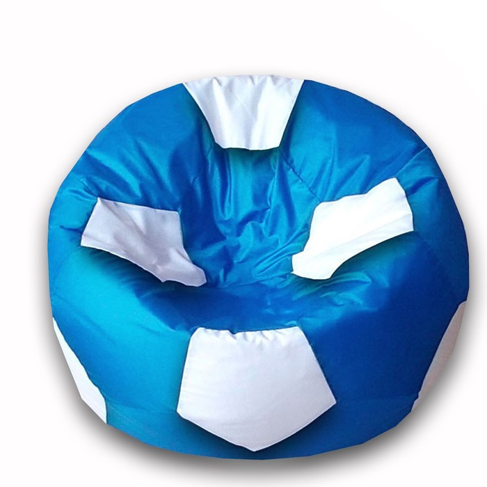 Кресло-мешок Мяч, размер 80 см, ткань оксфорд, цвет голубой, белый - фото 1 - id-p184261224