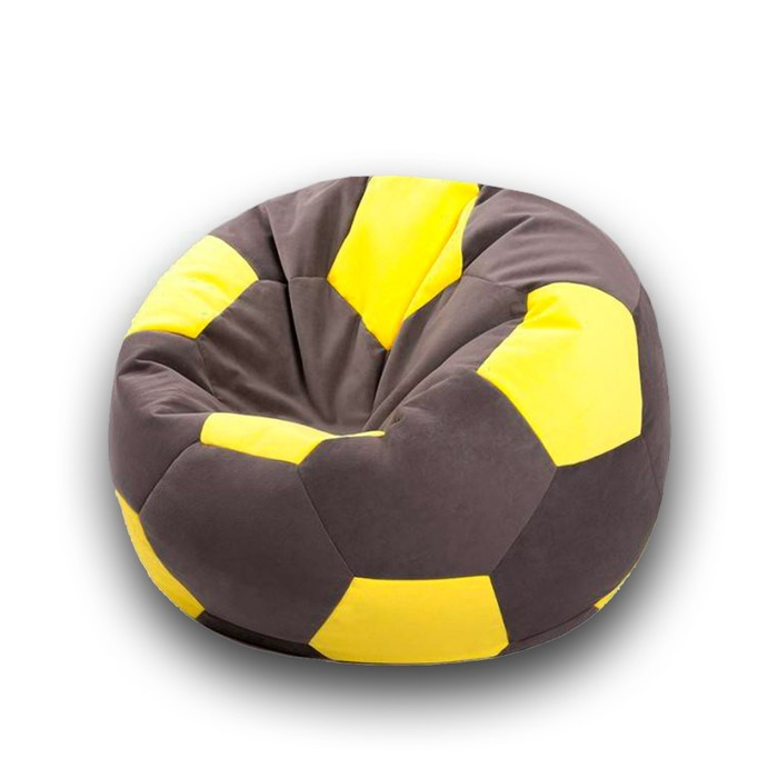 Кресло-мешок «Мяч», размер 70 см, см, велюр, цвет коричневый, жёлтый - фото 1 - id-p184261283