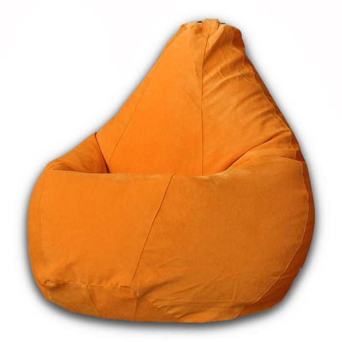 Кресло-мешок «Груша» Позитив Modus, размер L, диаметр 80 см, высота 100 см, велюр, цвет оранжевый - фото 1 - id-p184261346