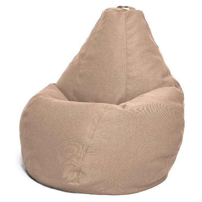 Кресло-мешок «Груша» Позитив, размер XL, диаметр 95 см, высота 125 см, рогожка, цвет светло-коричневый - фото 1 - id-p184261432