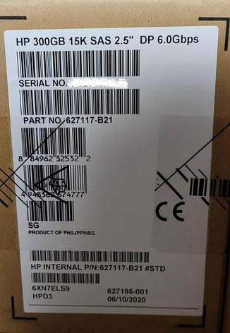 627117-B21 627195-001 Жесткий диск HP 300GB 15K 6G 2.5 SAS DP, фото 2