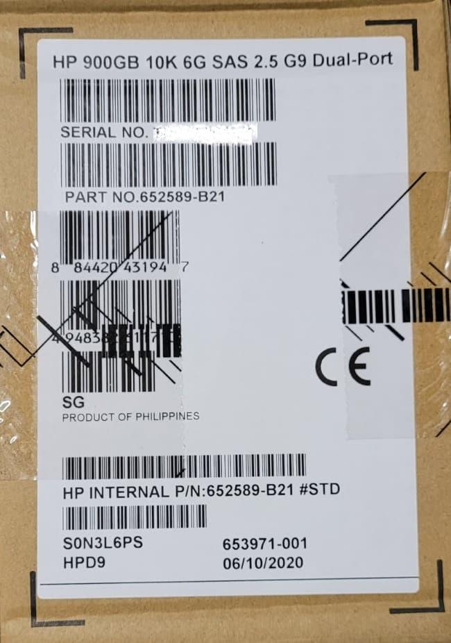 652589-B21 653971-001 Жесткий диск HP 900GB 10K 6G 2.5 SAS SC