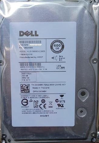 342-0454 Жёсткий диск Dell 600GB 15K 6G 3.5 SAS, фото 2