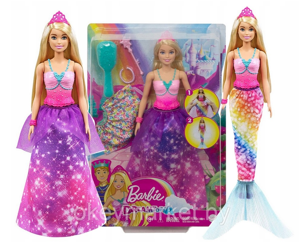 Кукла Mattel Barbie Дримтопия Принцесса 2 в 1, GTF92