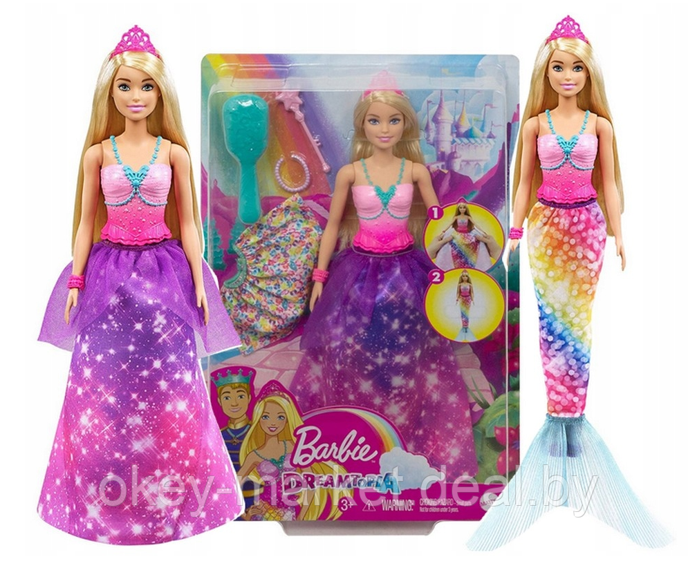 Кукла Barbie Дримтопия 2в1 Принцесса GTF92 - фото 1 - id-p184273958