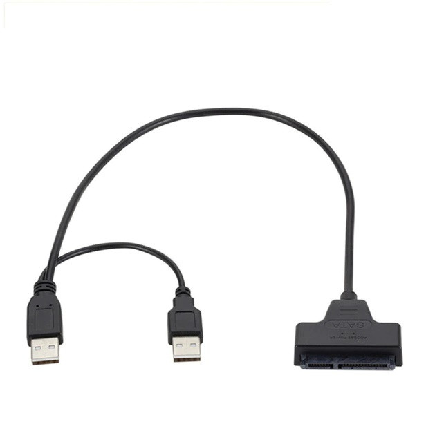 Кабель-переходник USB2.0 на SATA 22pin, для жестких дисков, с дополнительным питанием - фото 1 - id-p184276060