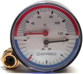 Термоманометр ТМ80, 1/2" Afriso AX /0-4 бар / 20-120 С° (63 341)