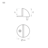 Ограничитель дверной 100 (мат.зол., мат. никель. ст.бронза, ст.медь) НОРА-М, фото 2