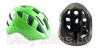 Велосипедный защитный шлем арт IN11-M-GN Размер: 48-54 см детский с регулировками