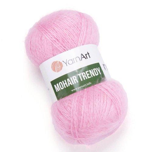 Пряжа Ярнарт Мохер Тренди (Yarnart Mohair Trendy) цвет 127 розовый