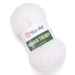 Пряжа Ярнарт Мохер Тренди (Yarnart Mohair Trendy) цвет 101 белый