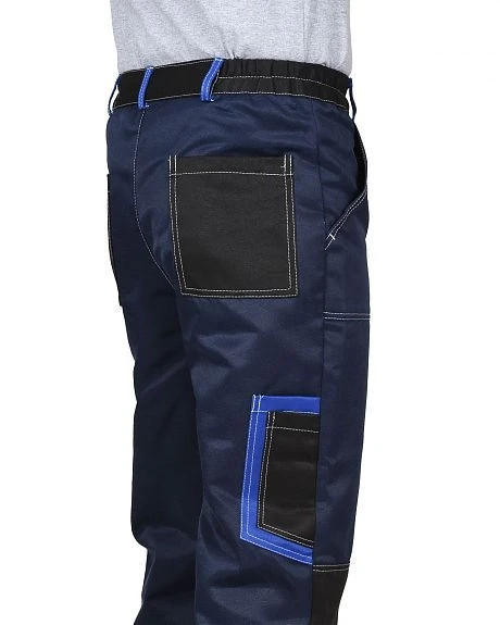 Костюм мужской летний «СИРИУС-ПОЛИНОМ» куртка и брюки, синий с черным и васильковым, СОП - фото 2 - id-p127417714