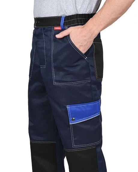 Костюм мужской летний «СИРИУС-ПОЛИНОМ» куртка и брюки, синий с черным и васильковым, СОП - фото 6 - id-p127417714