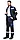Костюм мужской летний «СИРИУС-ПОЛИНОМ» куртка и брюки, синий с черным и васильковым, СОП, фото 5