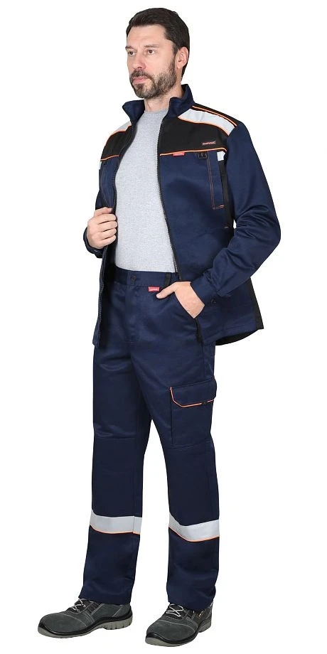 Костюм "СИРИУС-ПРАКТИК" СОП-50 куртка, брюки синий с черным СОП 50мм - фото 2 - id-p127417606