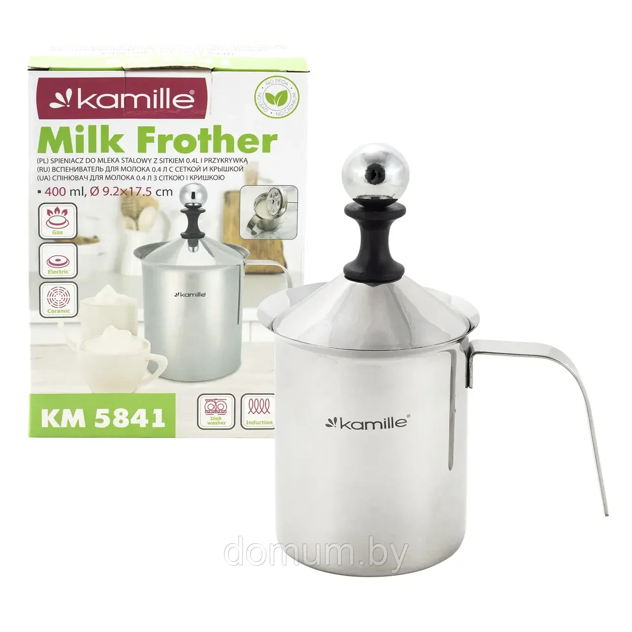 Вспениватель молока 400мл Kamille для индукции и газа KM-5841 - фото 1 - id-p184290729