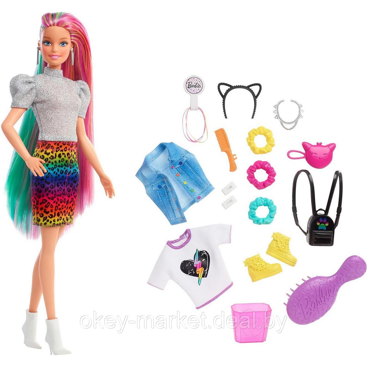 Игровой набор Barbie Разноцветные волосы GRN81 - фото 1 - id-p184294641