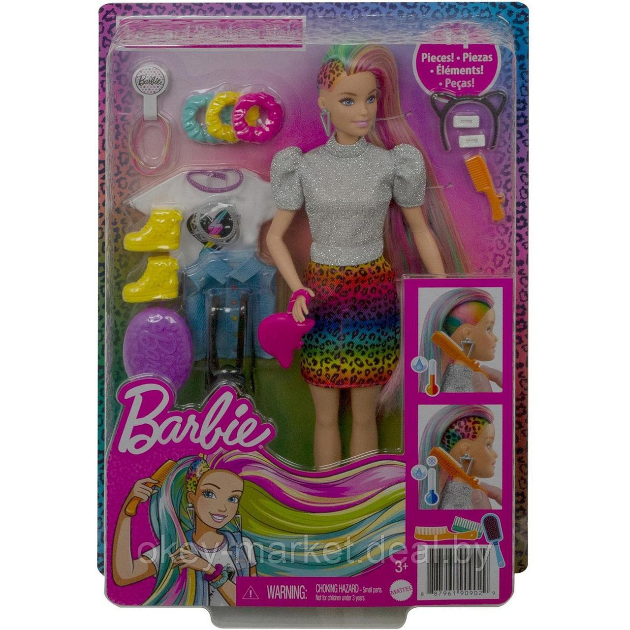 Игровой набор Barbie Разноцветные волосы GRN81 - фото 7 - id-p184294641