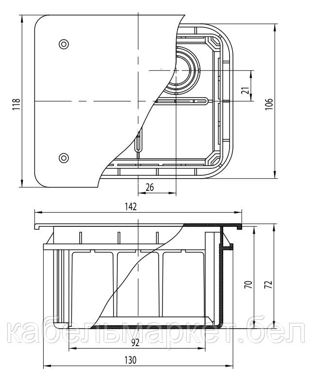 10122 - Коробка распаячная для скрытой проводки (118х96х70) - фото 2 - id-p184310704