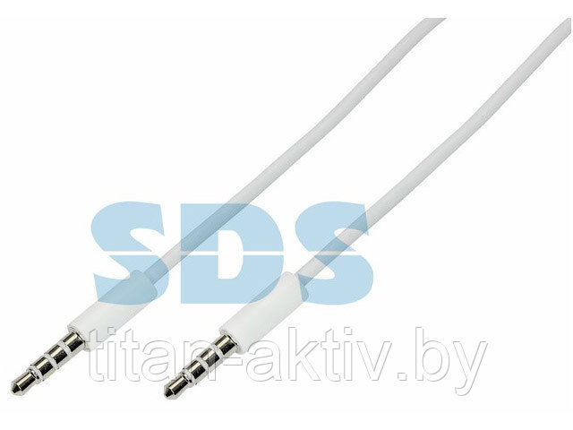 Аудио кабель 3,5 мм штекер-штекер 0,5 м белый REXANT - фото 1 - id-p181342413