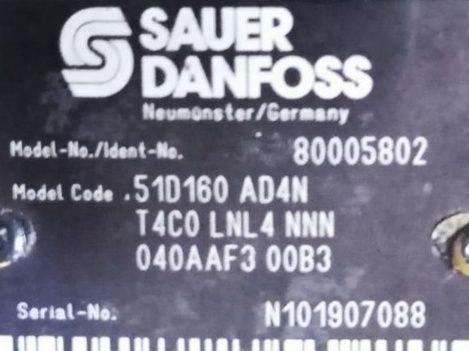 Гидромотор Sauer Danfoss 51D160 AD4N T4C0 LNL4 NNN 040AAF3 00B3 (модель 80005802)