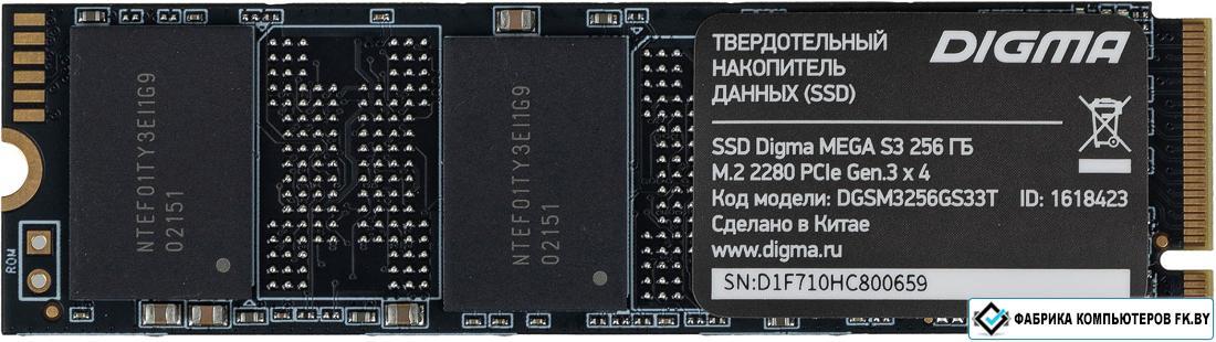 SSD Digma Mega S3 256GB DGSM3256GS33T - фото 1 - id-p184338256