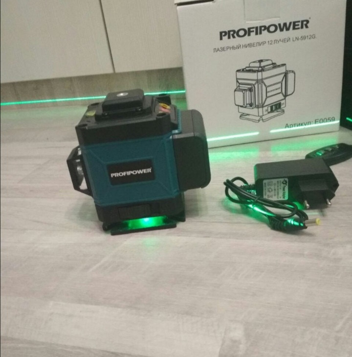 ЛАЗЕРНЫЙ УРОВЕНЬ 3х360 Profipower 3D Нивелир зелёный луч лазер отвес - фото 2 - id-p137802184