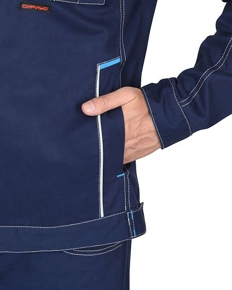 Куртка СИРИУС-ДЖЕТ короткая, синяя с голубым тк. мех. стрейч с ВО - фото 4 - id-p184367284