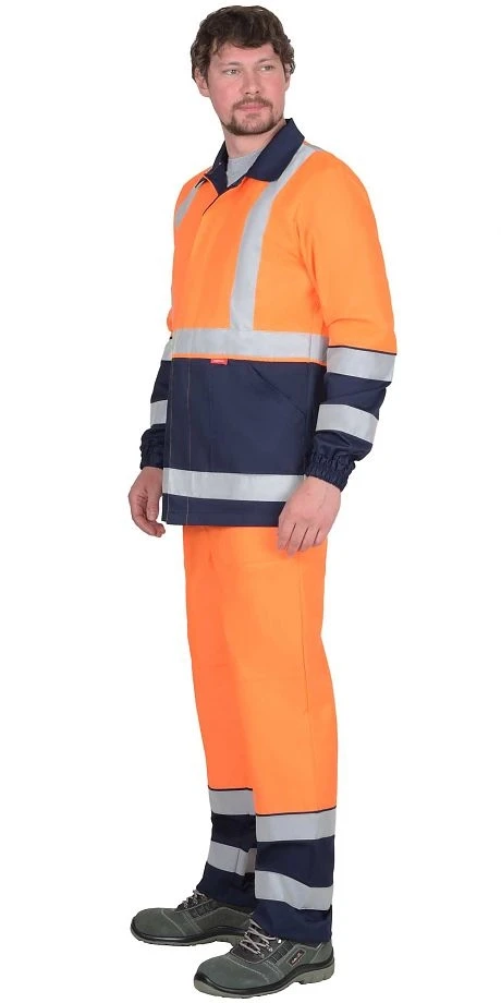 Куртка "Терминал-3-РОСС" оранжевая с темно-синим - фото 1 - id-p184369708