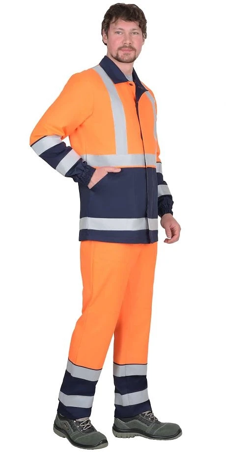 Куртка "Терминал-3-РОСС" оранжевая с темно-синим - фото 5 - id-p184369708