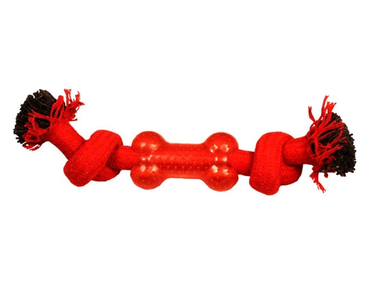 Triol Игрушка для собак "Веревка-канат, 2 узла и кость" - фото 1 - id-p184368762