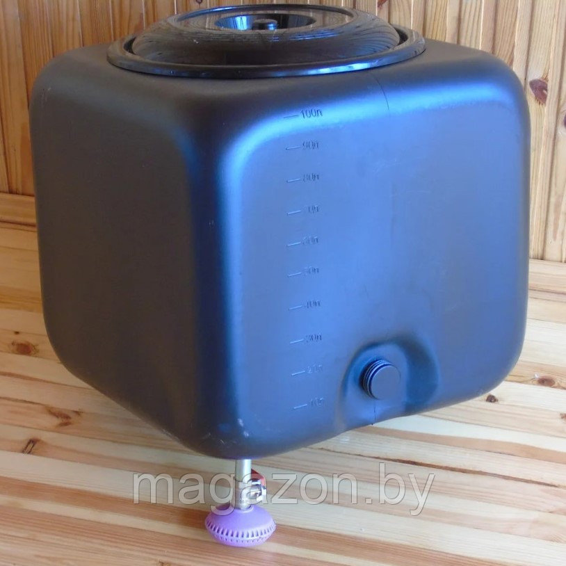 Бак для душа с подогревом Садко 100л 2,0 кВт металлический кран, черный - фото 4 - id-p184390705