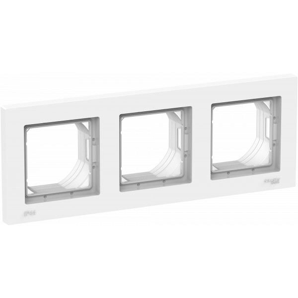 Рамка трехместная AQUA IP44, цвет Белый (Schneider Electric ATLAS DESIGN) - фото 1 - id-p184414187