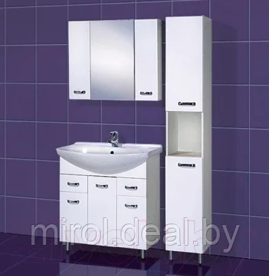 Шкаф с зеркалом для ванной Акваль София 80 / ES.04.80.00.N - фото 2 - id-p184422185