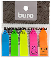 Закладки самокл. пластиковые Buro 1485004 45x12мм 5цв.в упак. 20лист стрелки европодвес