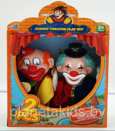 Детский кукольный театр, 2 куклы-рукавички, клоуны, арт.77050 - фото 1 - id-p184424718