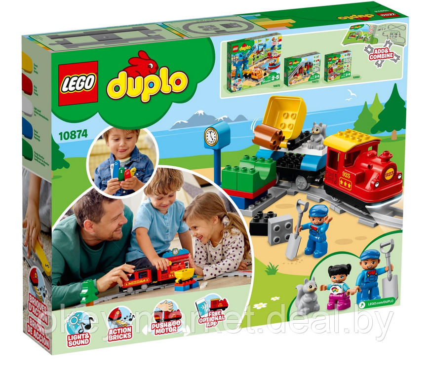 Конструктор Lego Duplo Town Поезд на паровой тяге 10874 - фото 6 - id-p184427515