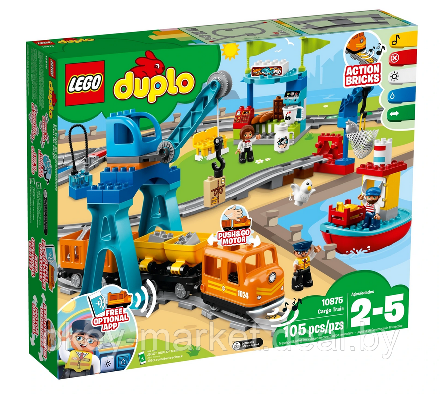 Конструктор Lego Duplo Town Грузовой поезд 10875 - фото 1 - id-p184428044